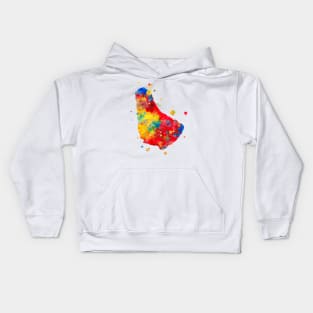 Barbados Watercolor Map Painting Kids Hoodie